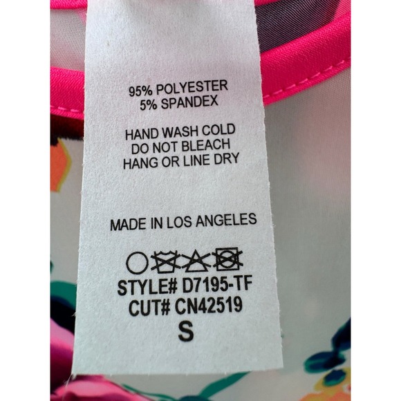 Hemish USA Floral Print Knit Dress Small Travel Stretch Short Sleeve‎ Crisscross - Picture 4 of 6